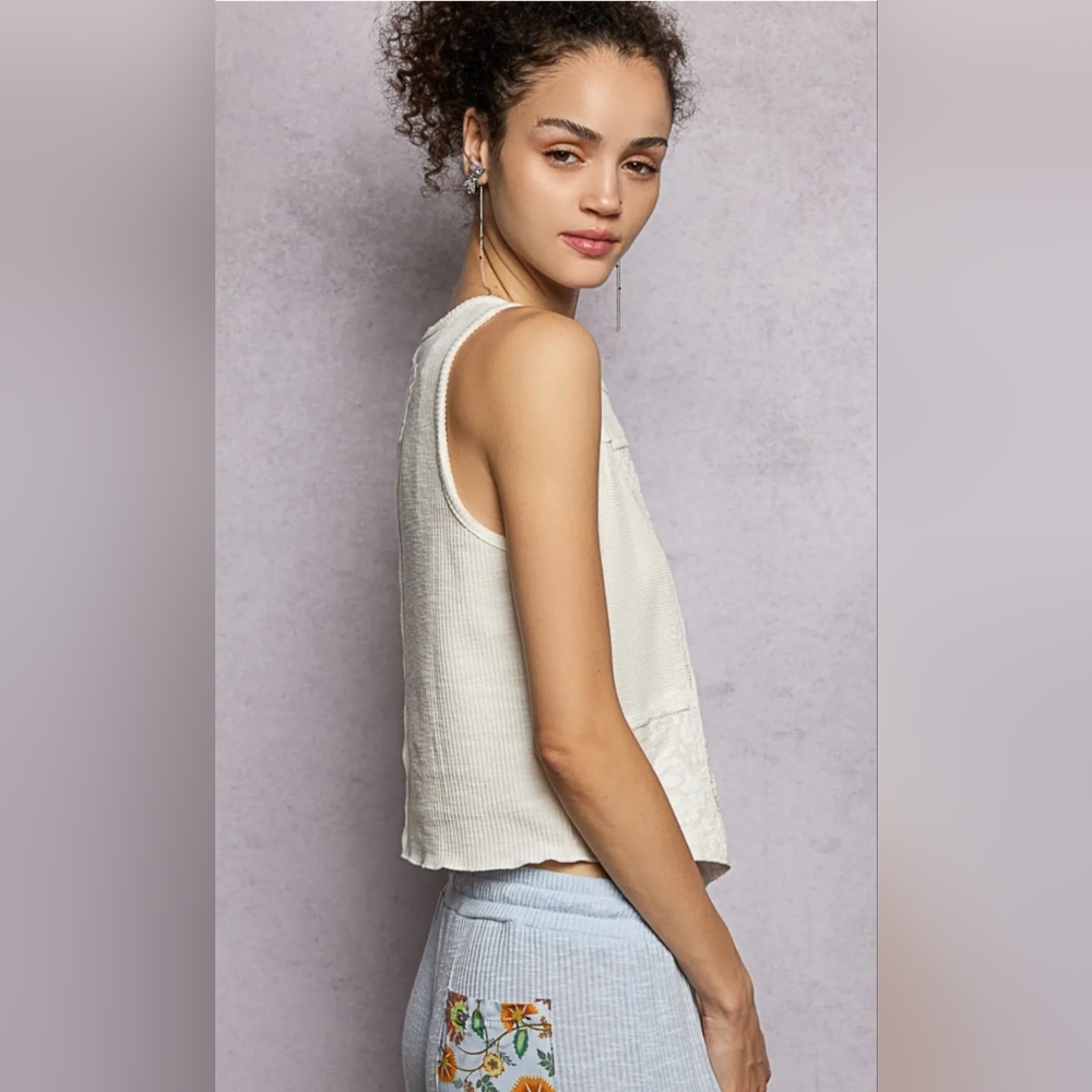 #1132 POL Ghost Flower Patchwork Top - Picture 10 of 14